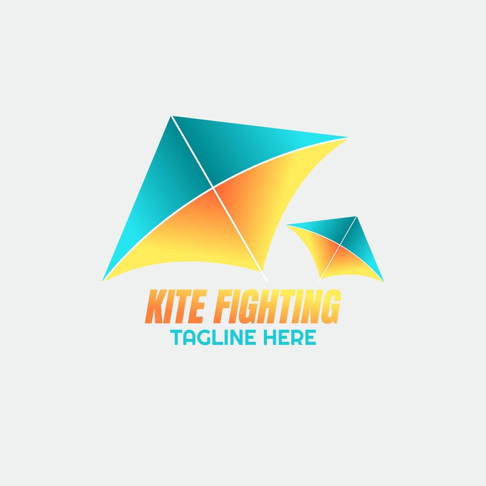 kite fighter logo vector lllustration