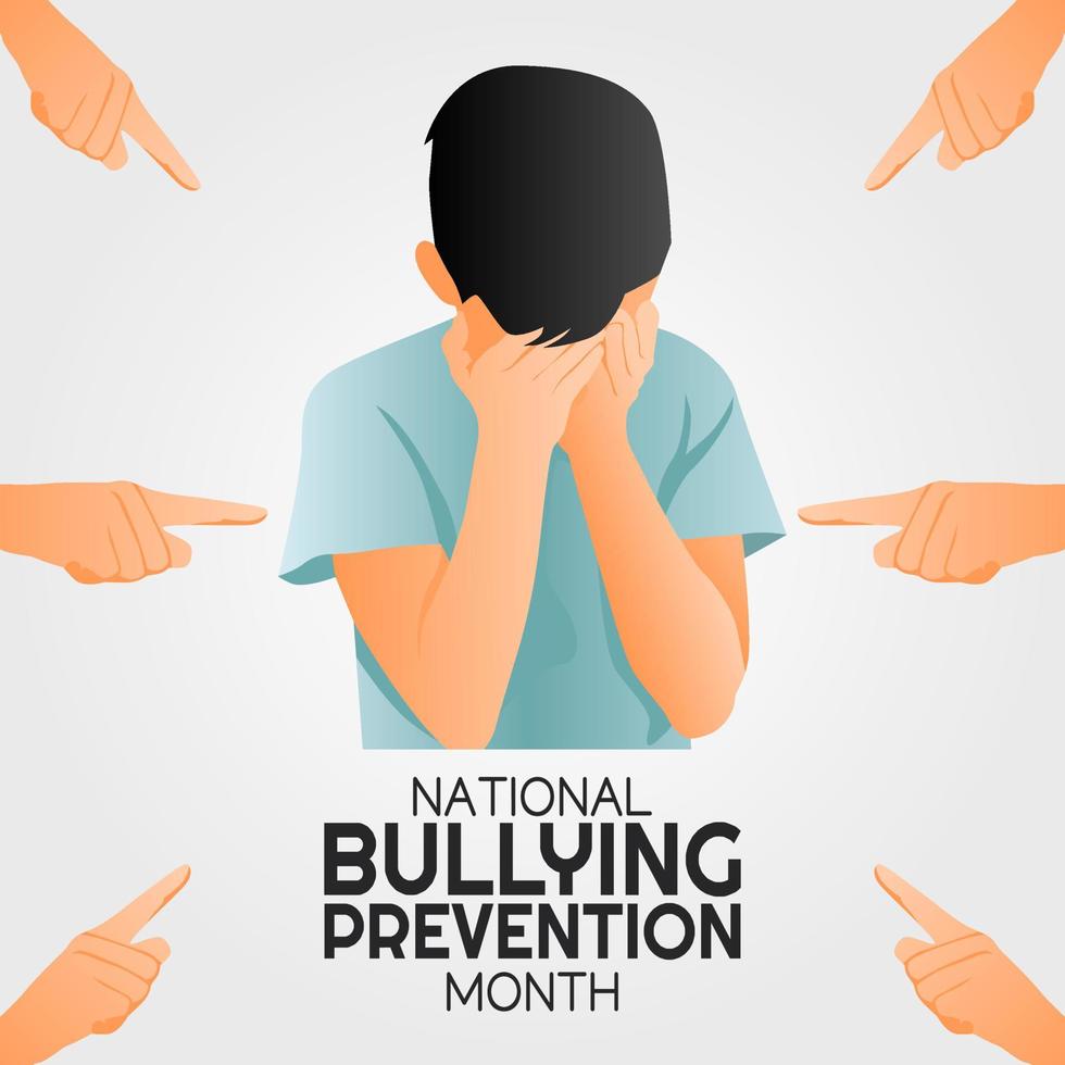 national bullying prevention month vector illustration