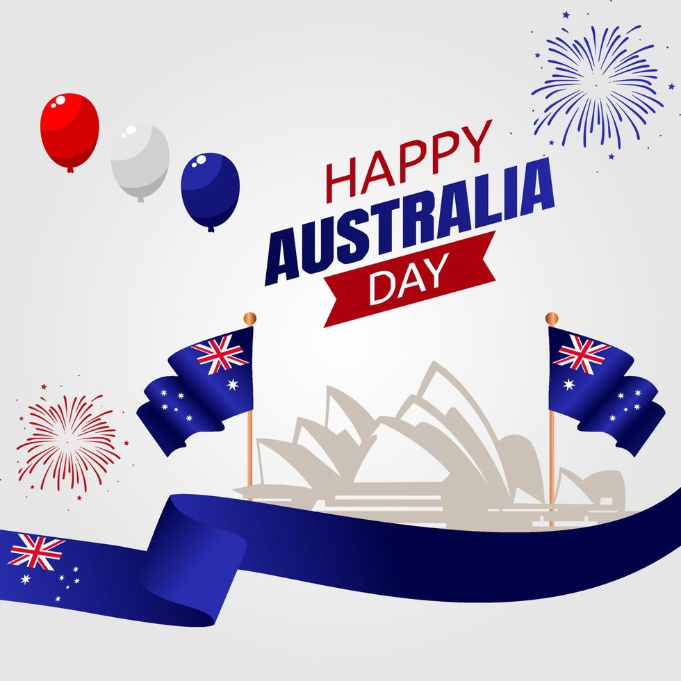 feliz día de australia ilustración vectorial vector