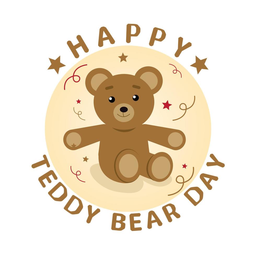 happy teddy bear day vector lllustration