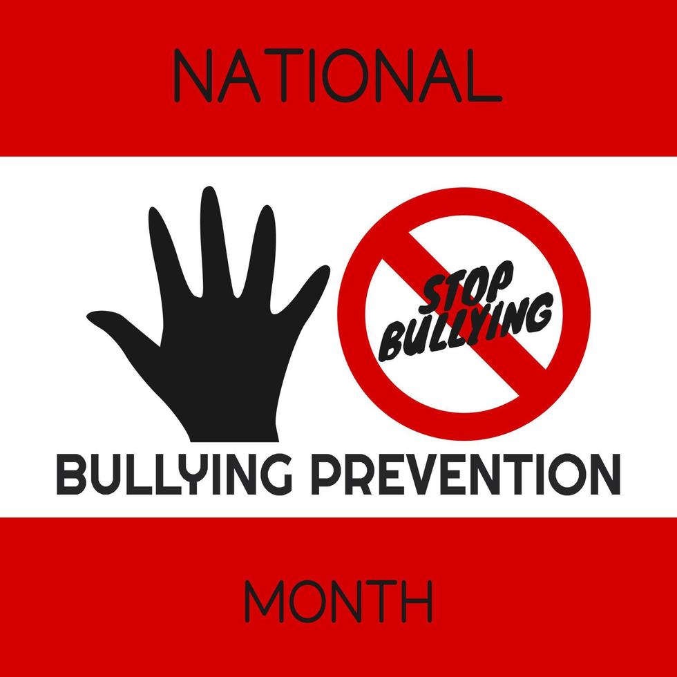 national bullying prevention month vector illustration