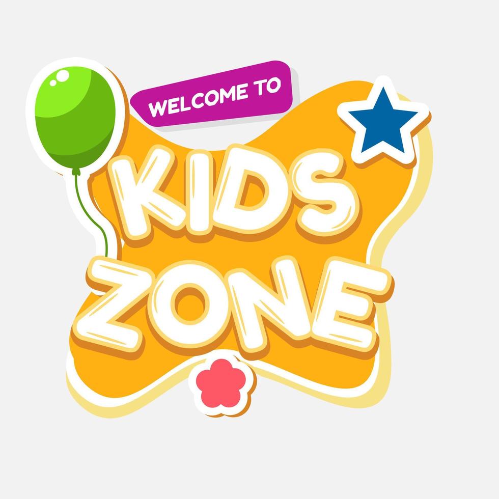 kids zone banner vector lllustration