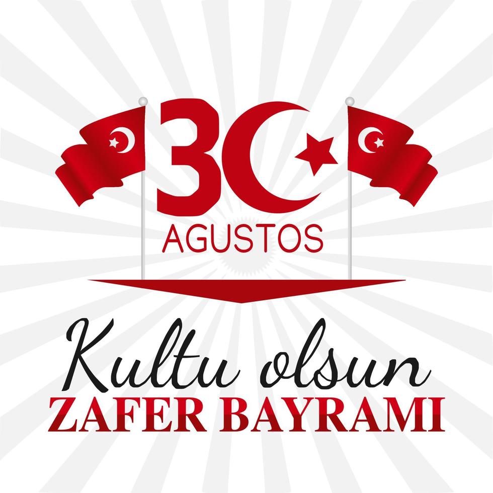 Zafer Bayrami design vector Illustration.