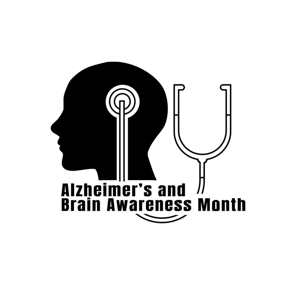 Alzheimers and Brain Awareness Month vector lllustration