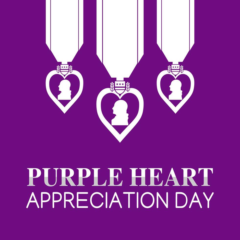 purple heart appreciation day vector lllustration