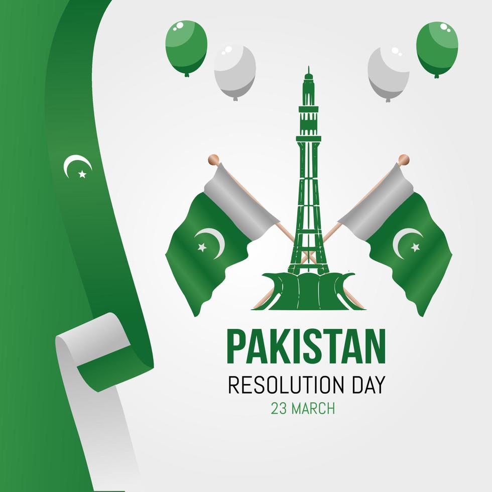 ilustración vectorial del día de resolución de pakistán vector