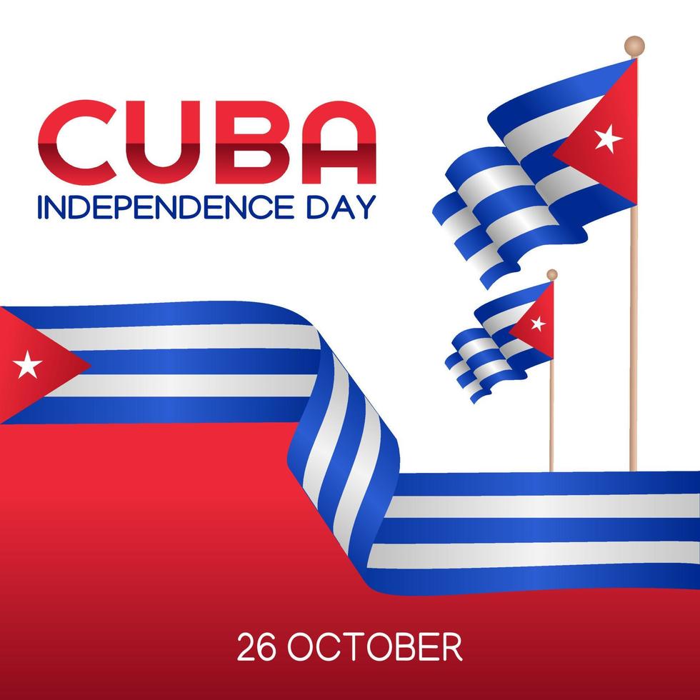 ilustración de vector de día de la independencia de cuba