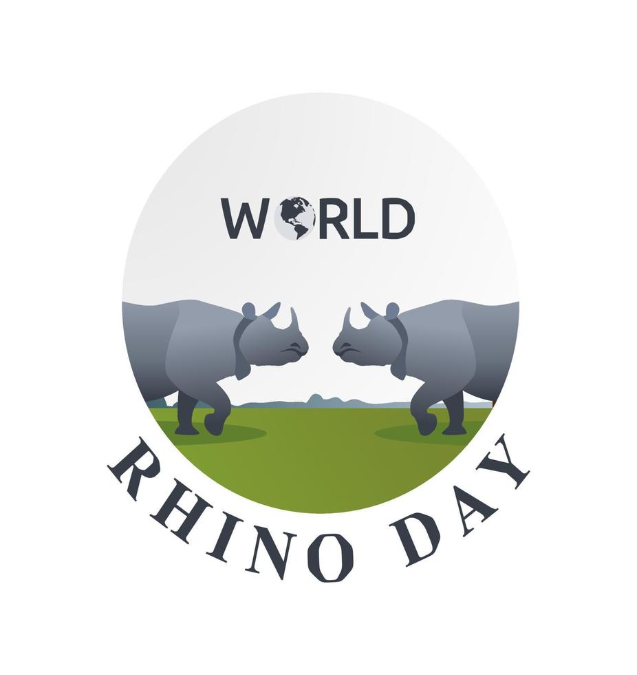 World rhino day vector lllustration