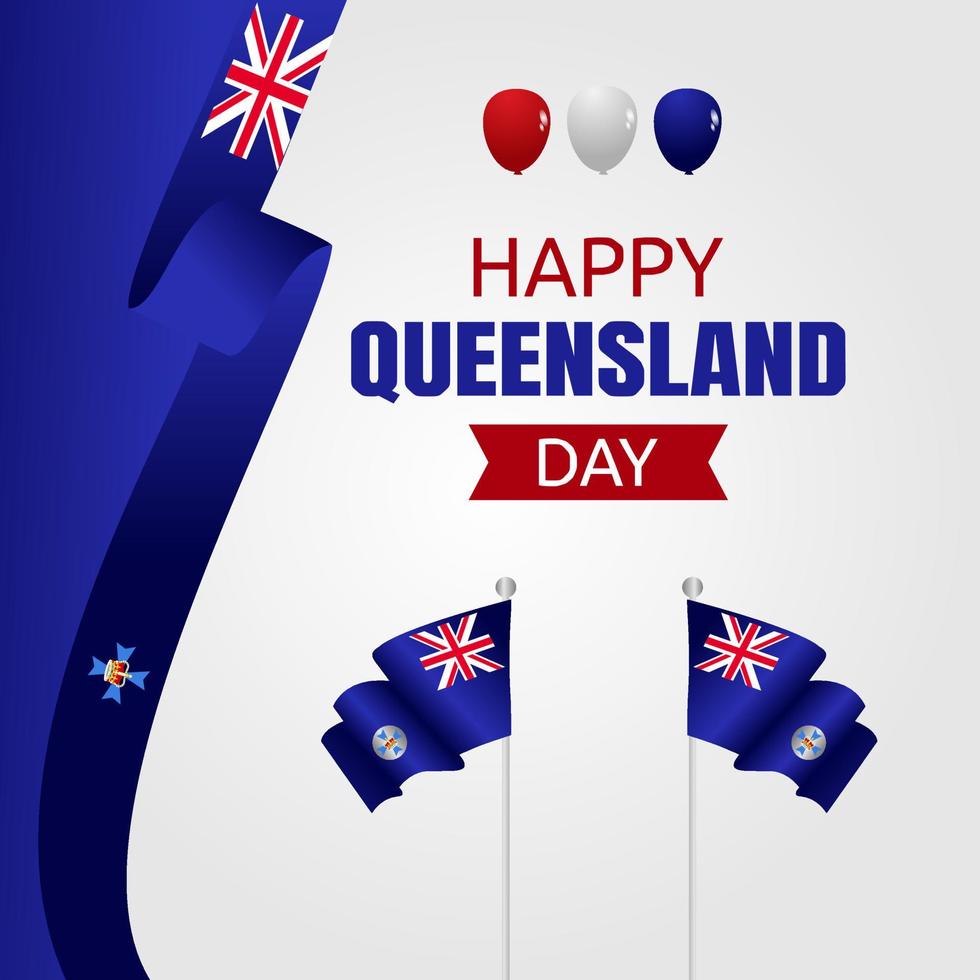 feliz día de queensland ilustración vectorial vector