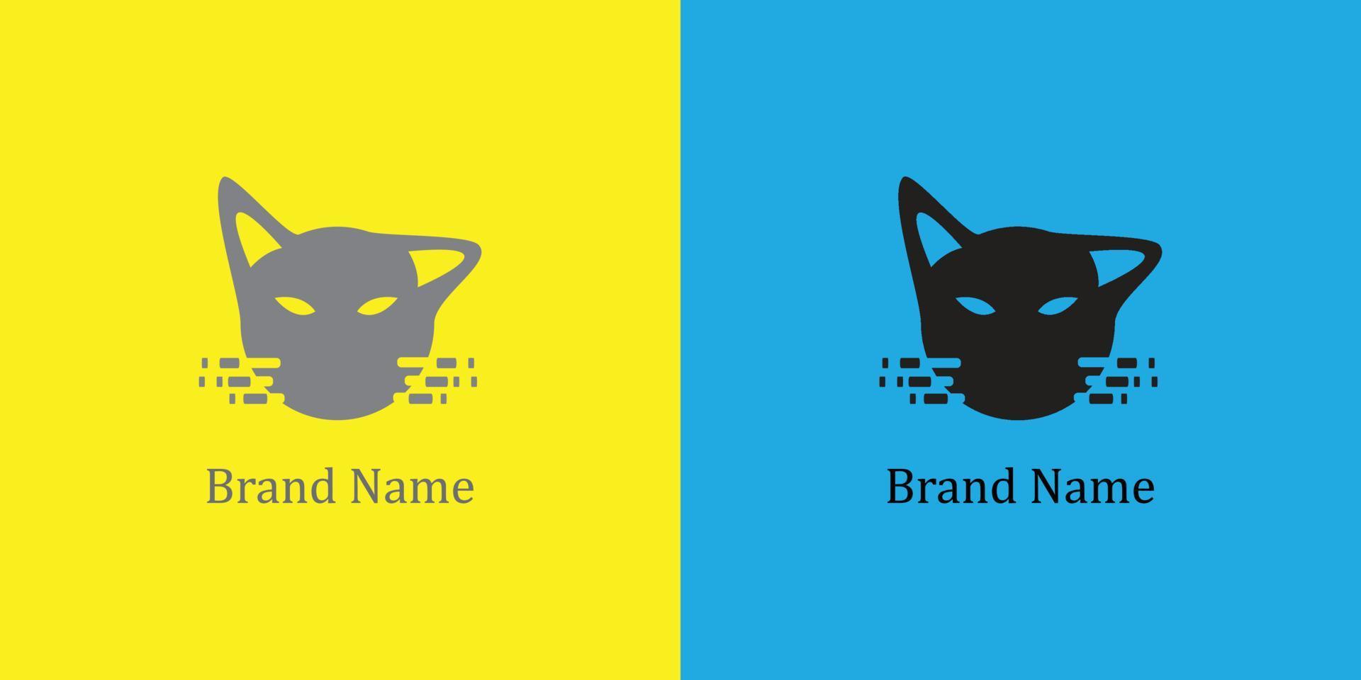 cat head logo vector