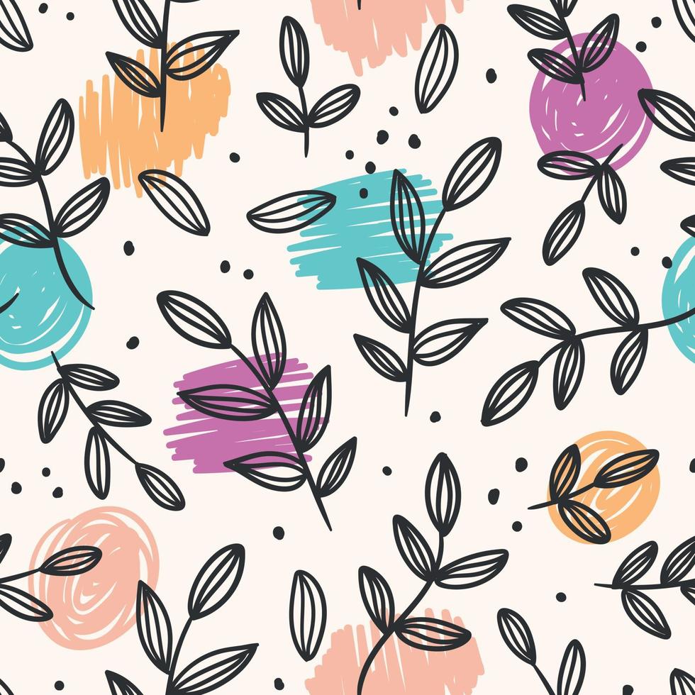 Hand drawn floral pattern. Floral background vector