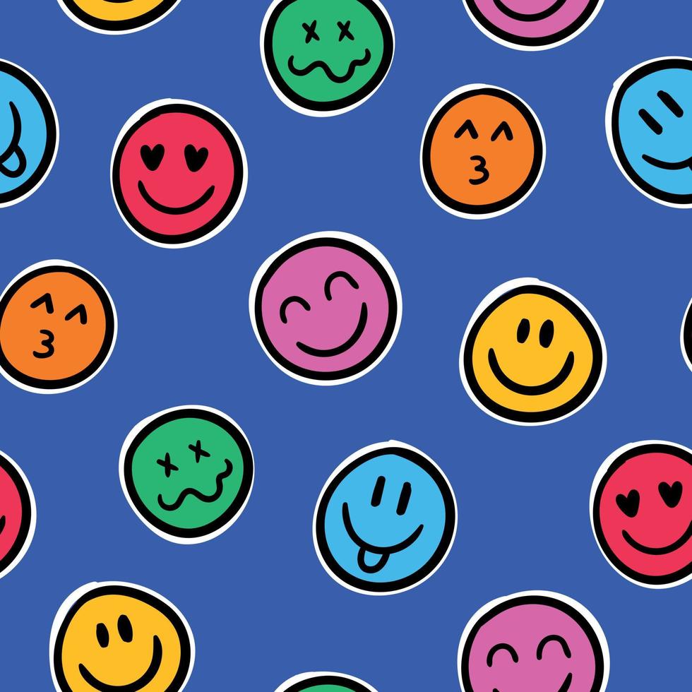 Emoticons pattern. Emoticons background vector