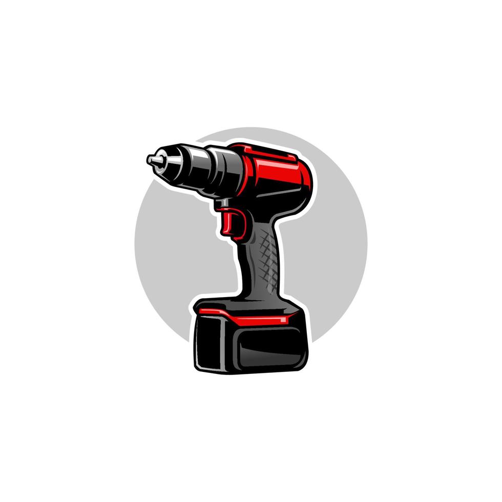 Power drill tool electric equipment vector isolated