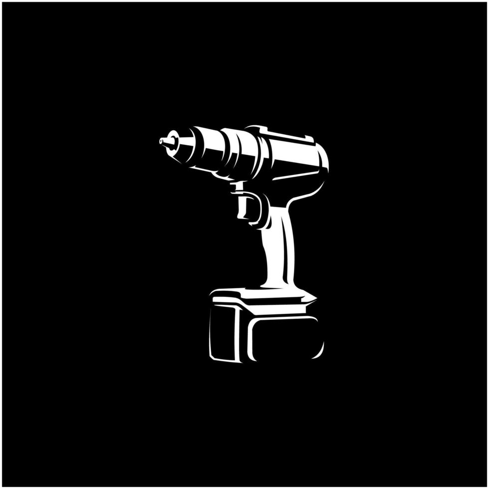 silhouette of electric drill vector
