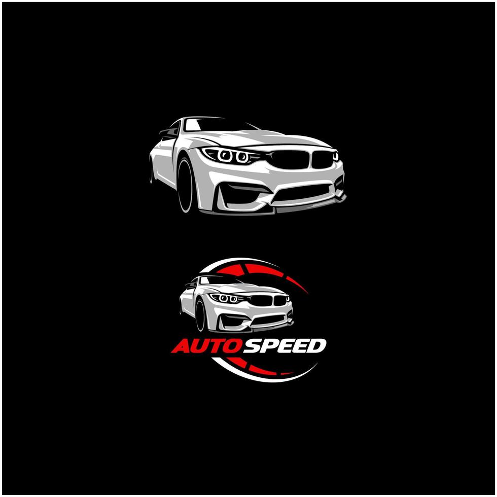 Set of car logo concept in black background 5349072 Vector Art at Vecteezy