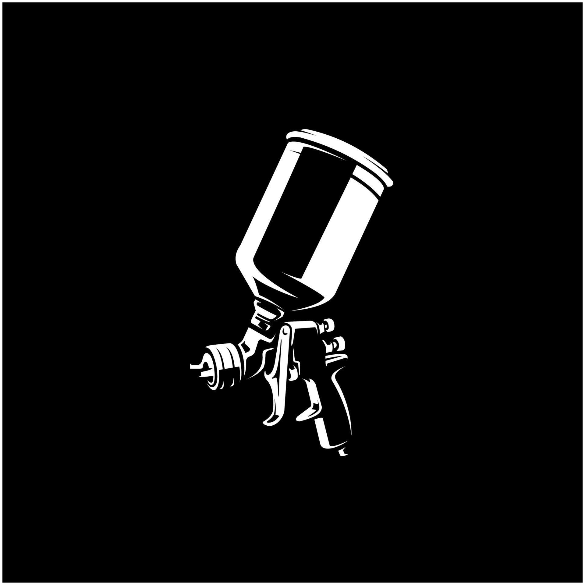 silhouette of s spray gun in black background vector 5349082 Vector Art ...