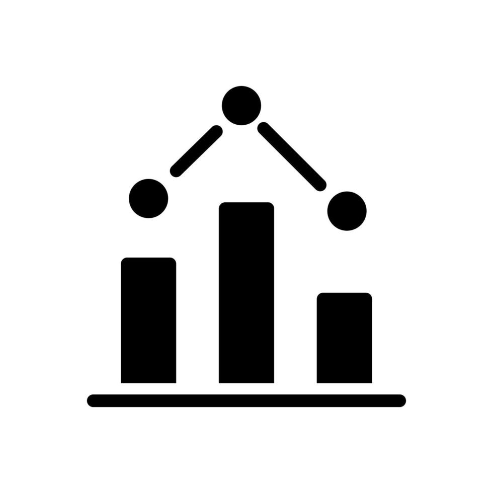 Regression in data mining black glyph icon. Statistical method of information process. Graph of value falling. Dataset analyze. Silhouette symbol on white space. Vector isolated illustration