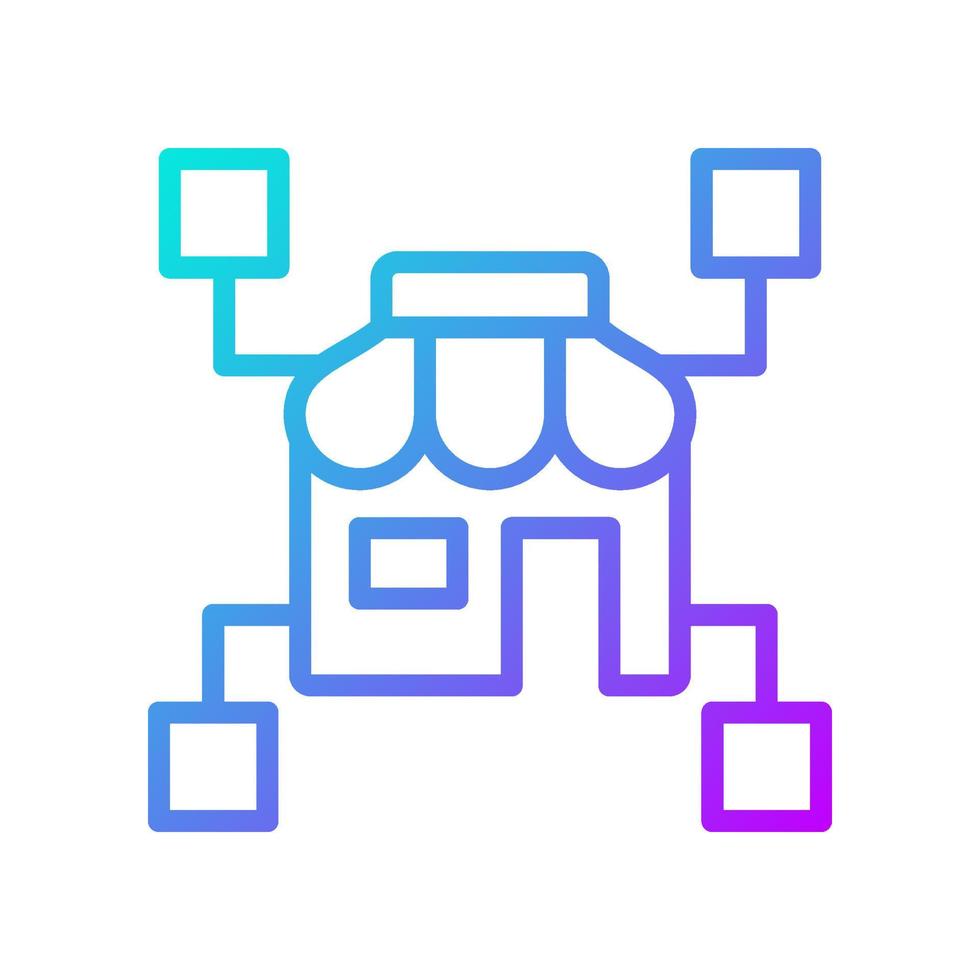 Retail business data mining gradient linear vector icon. Financial information for entrepreneurs. Analyzing data set. Thin line color symbol. Modern style pictogram. Vector isolated outline drawing