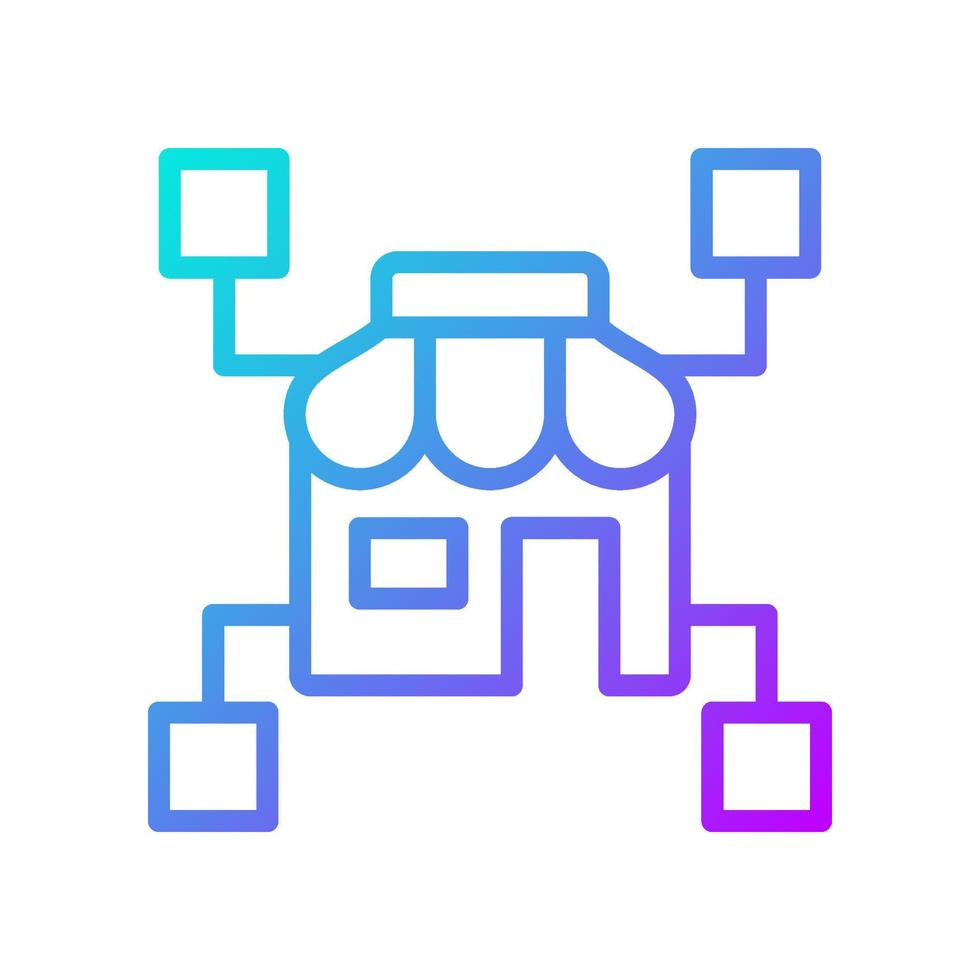 icono de vector lineal de gradiente de minería de datos comerciales minoristas. Información financiera para emprendedores. análisis del conjunto de datos. símbolo de color de línea delgada. pictograma de estilo moderno. dibujo de contorno aislado vectorial