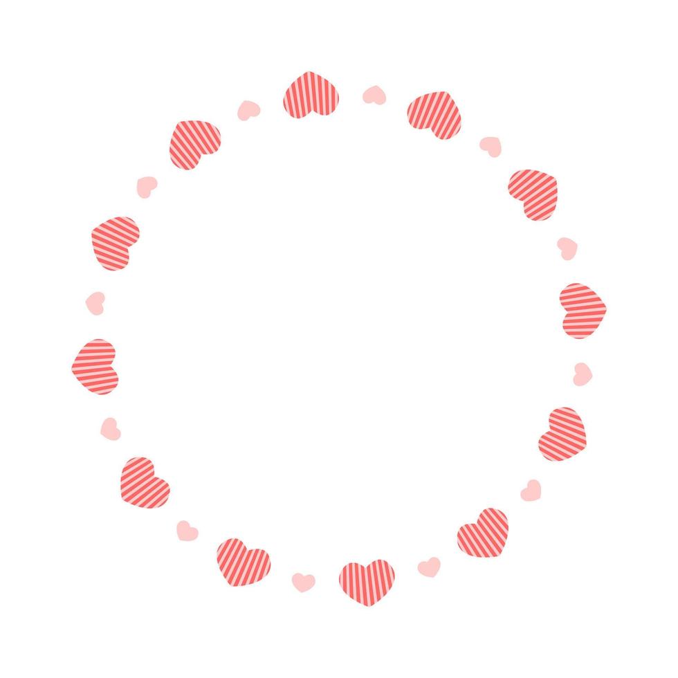 Round frame with hearts. Template for Valentine day invitation card, photo, picture, banner vector