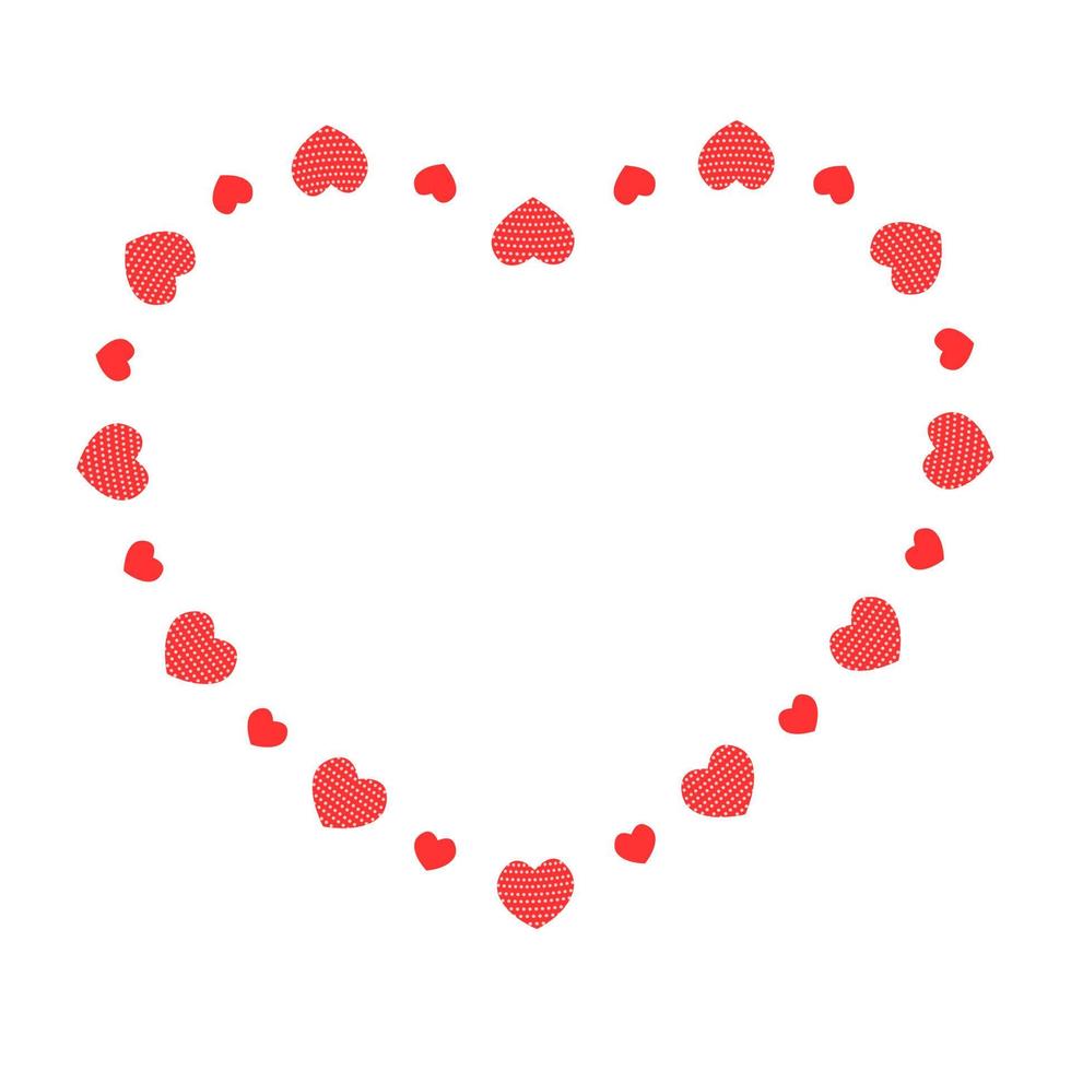 marco en forma de corazón con corazones. plantilla para tarjeta de san valentín, invitación de boda, banner web vector