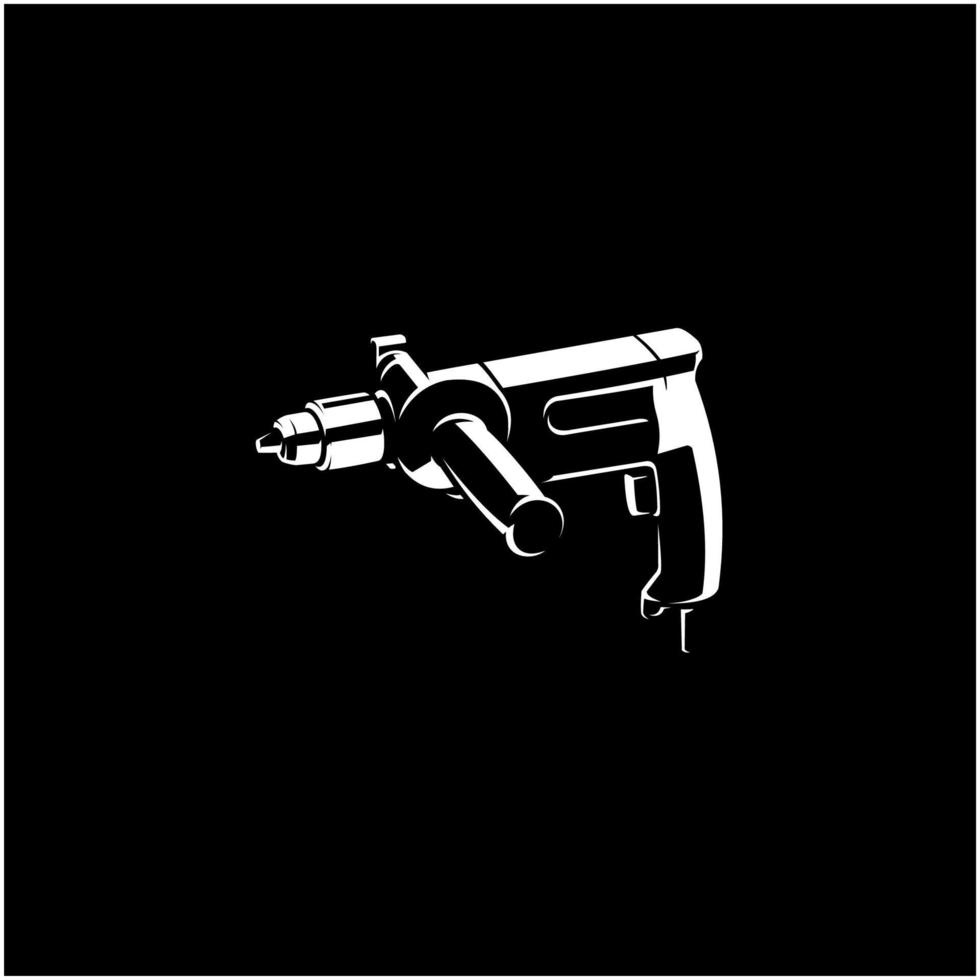 silhouette of electric drill vector