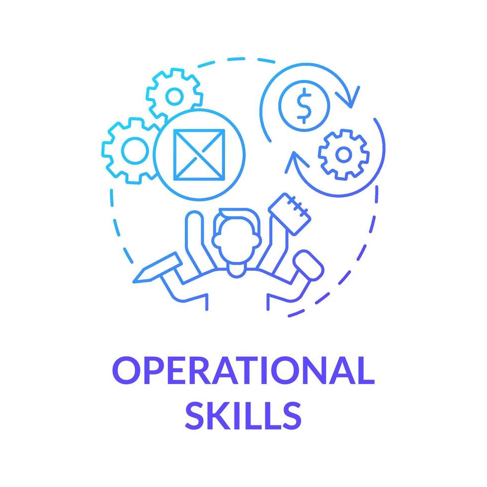 Operational skills blue gradient concept icon vector