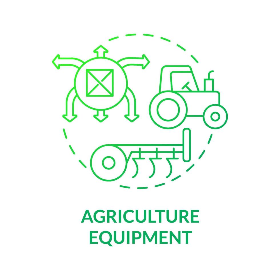Agricultural equipment green gradient concept icon vector