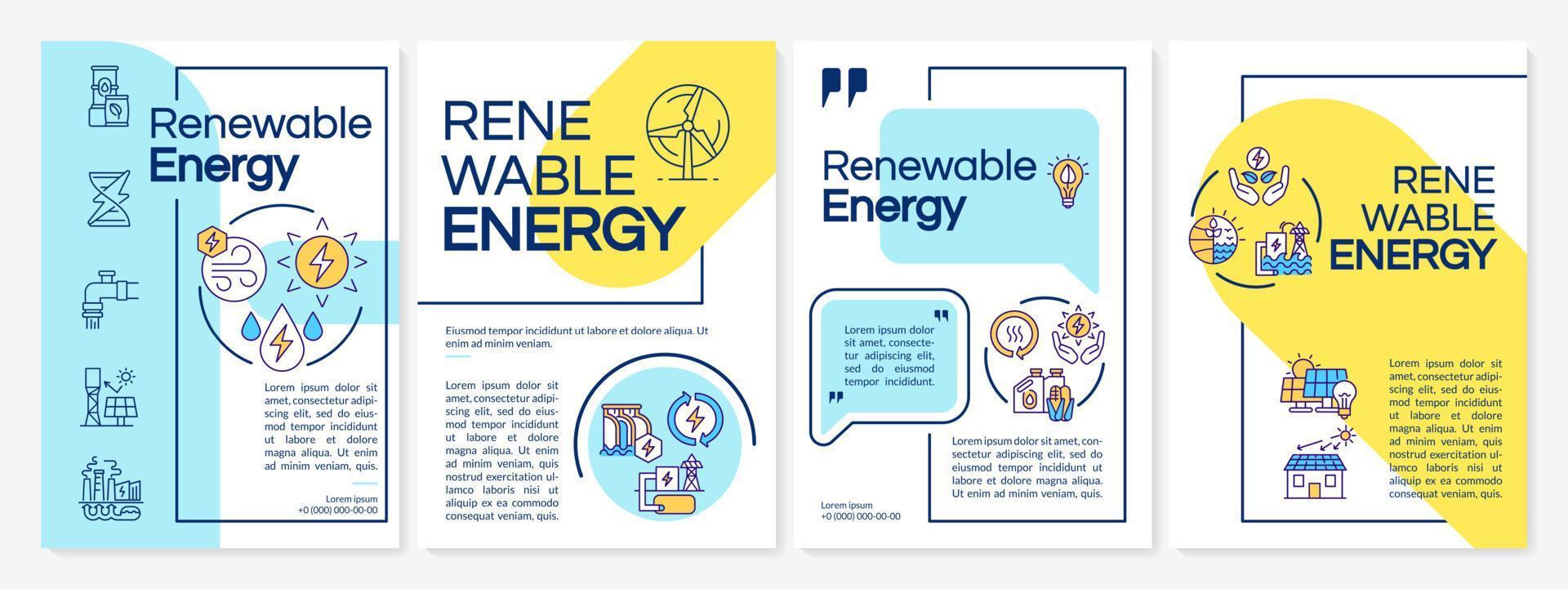Renewable sources brochure template vector