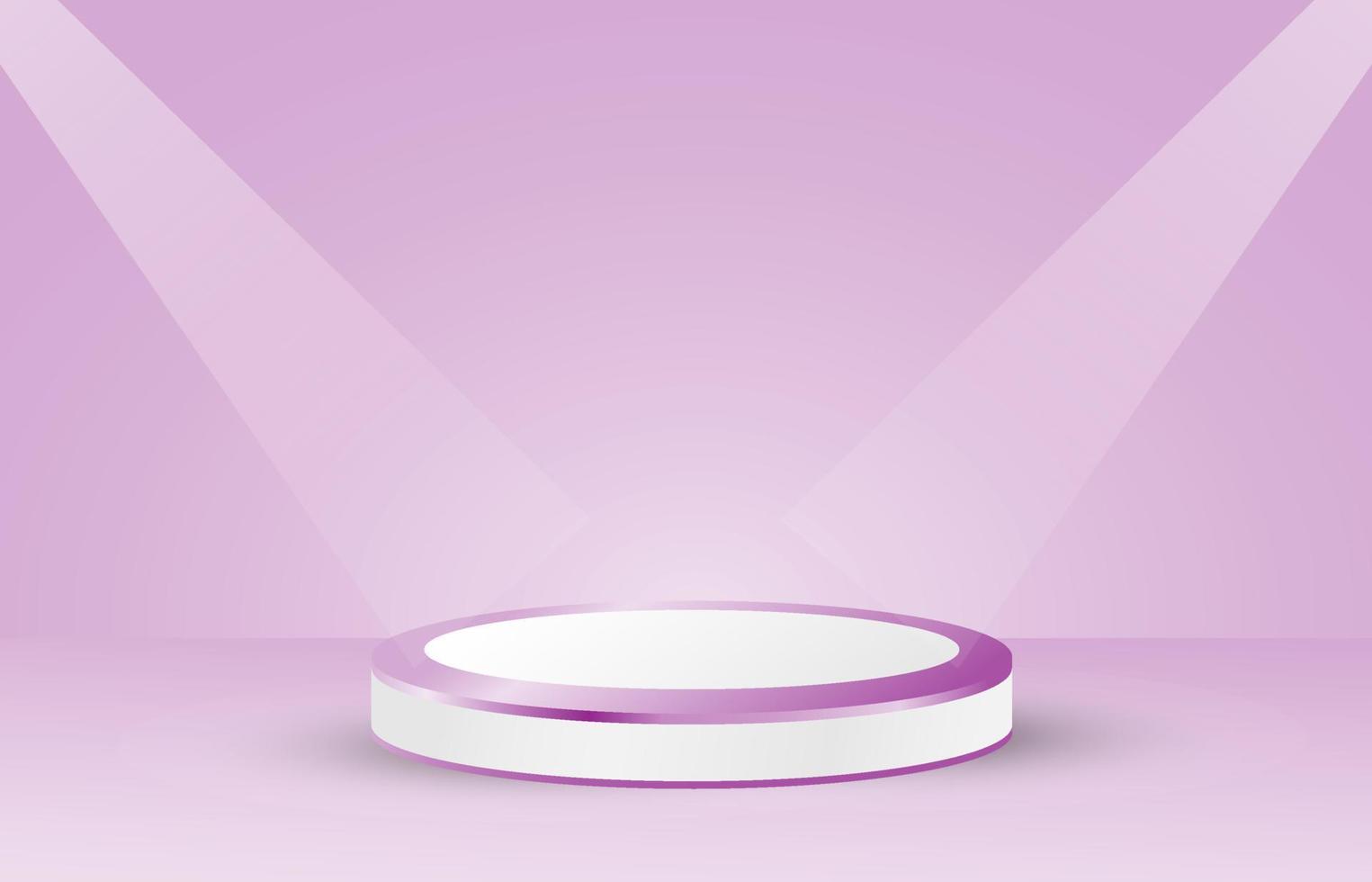 purple color trend with 3d podium and light spotlight. modern vector template