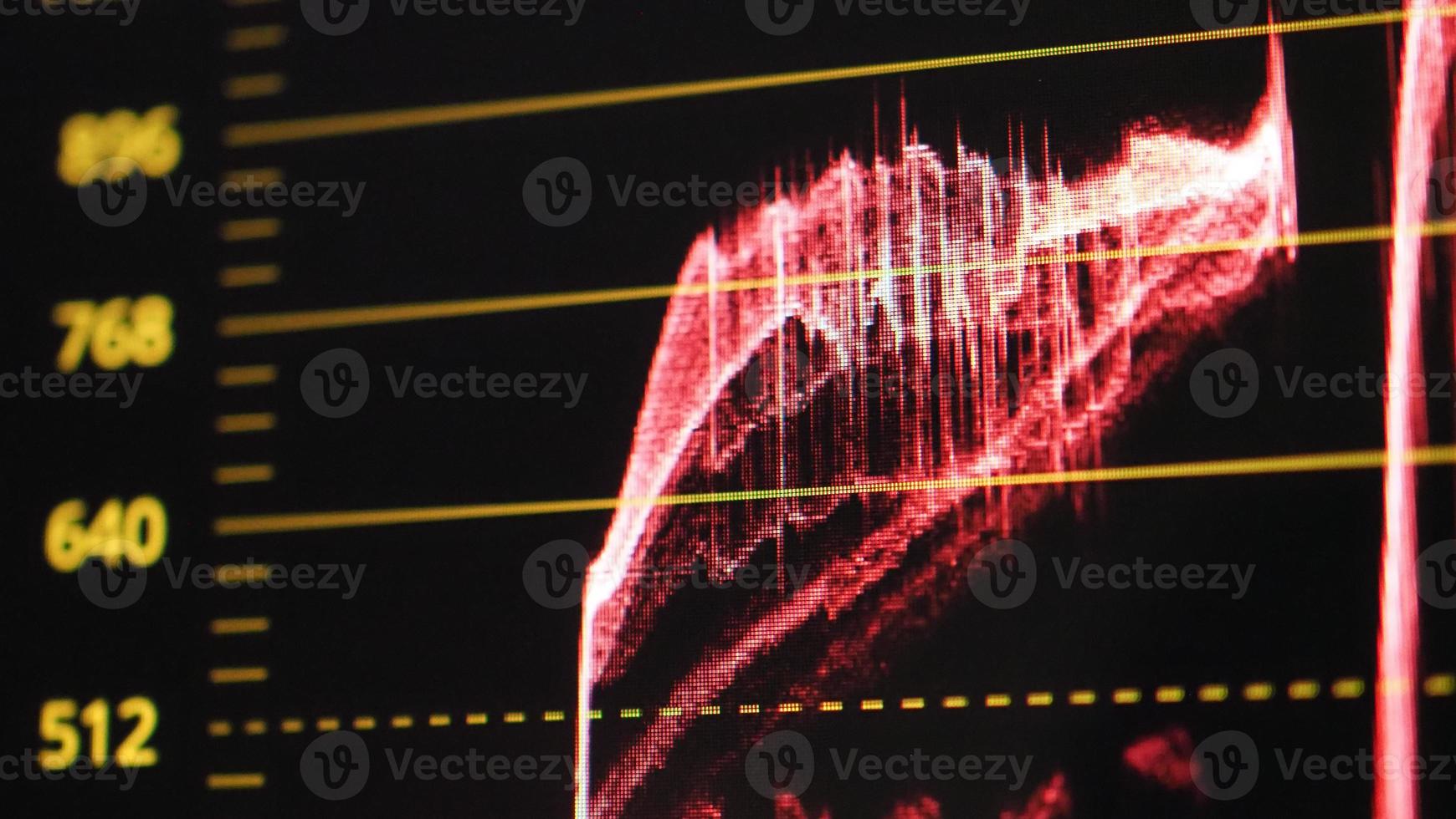 Color grading graph or RGB colour correction indicator on monitor photo