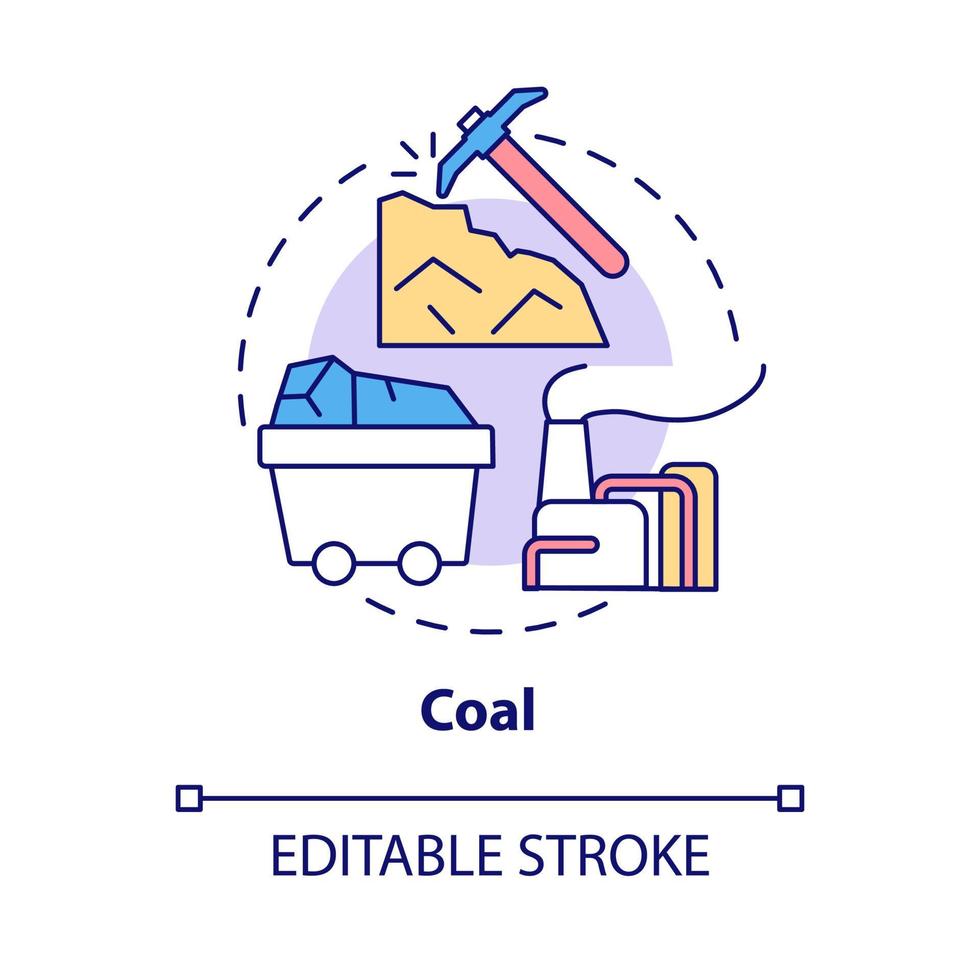 Coal concept icon vector