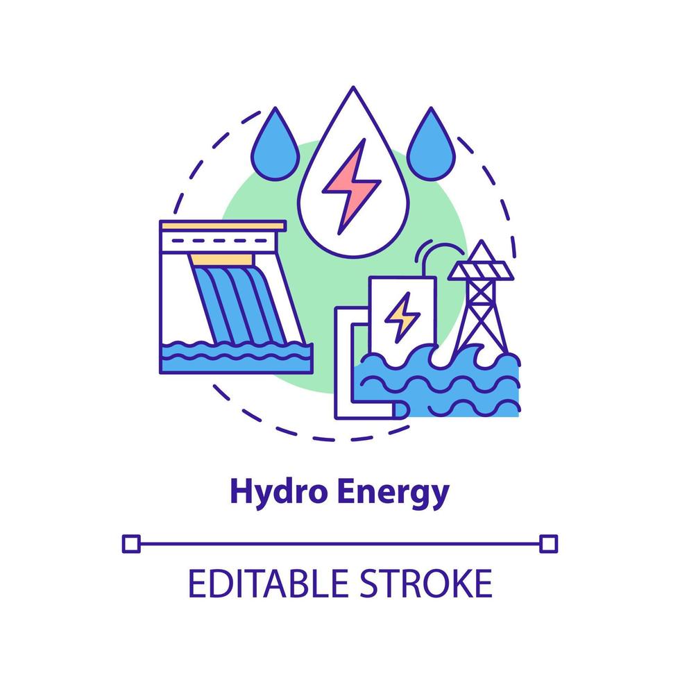 icono del concepto de energía hidroeléctrica vector