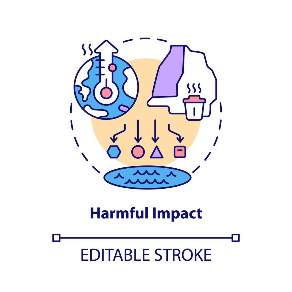 Harmful impact concept icon vector