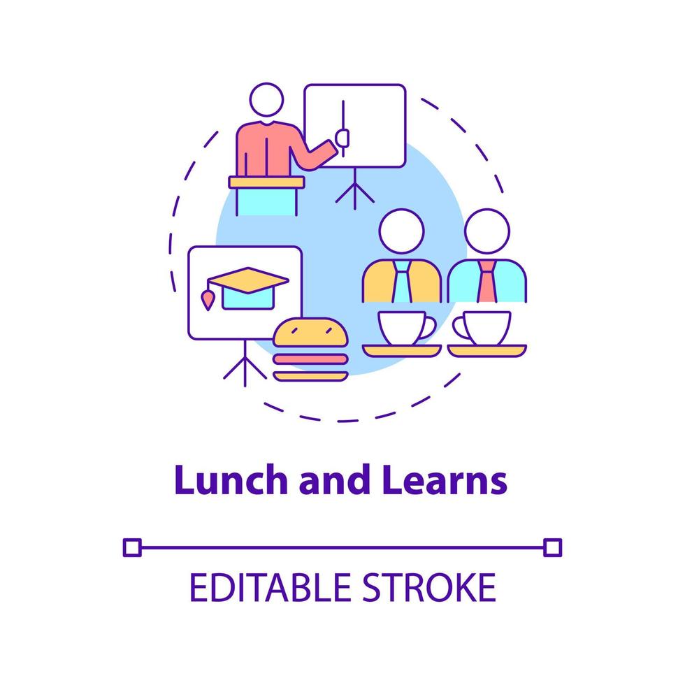 Lunch and learns concept icon vector