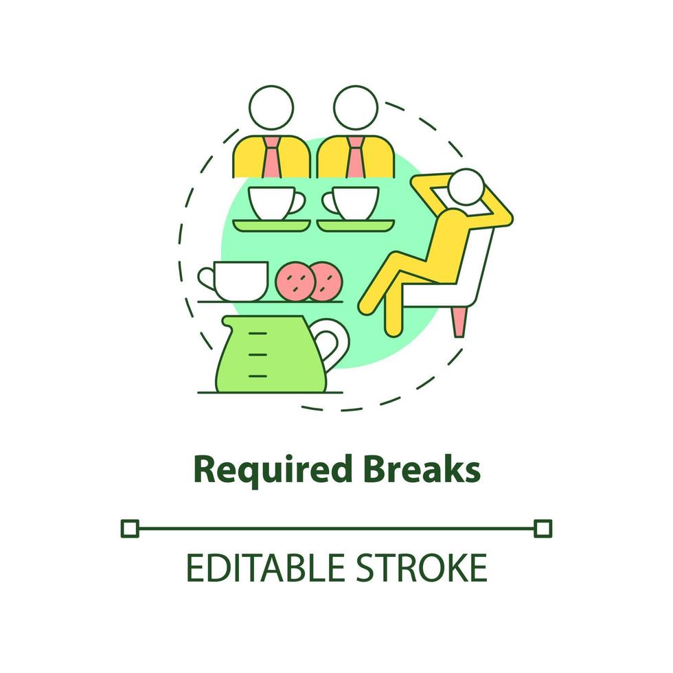 Required breaks concept icon vector