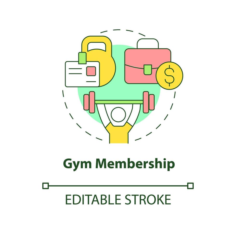 icono de concepto de membresía de gimnasio vector