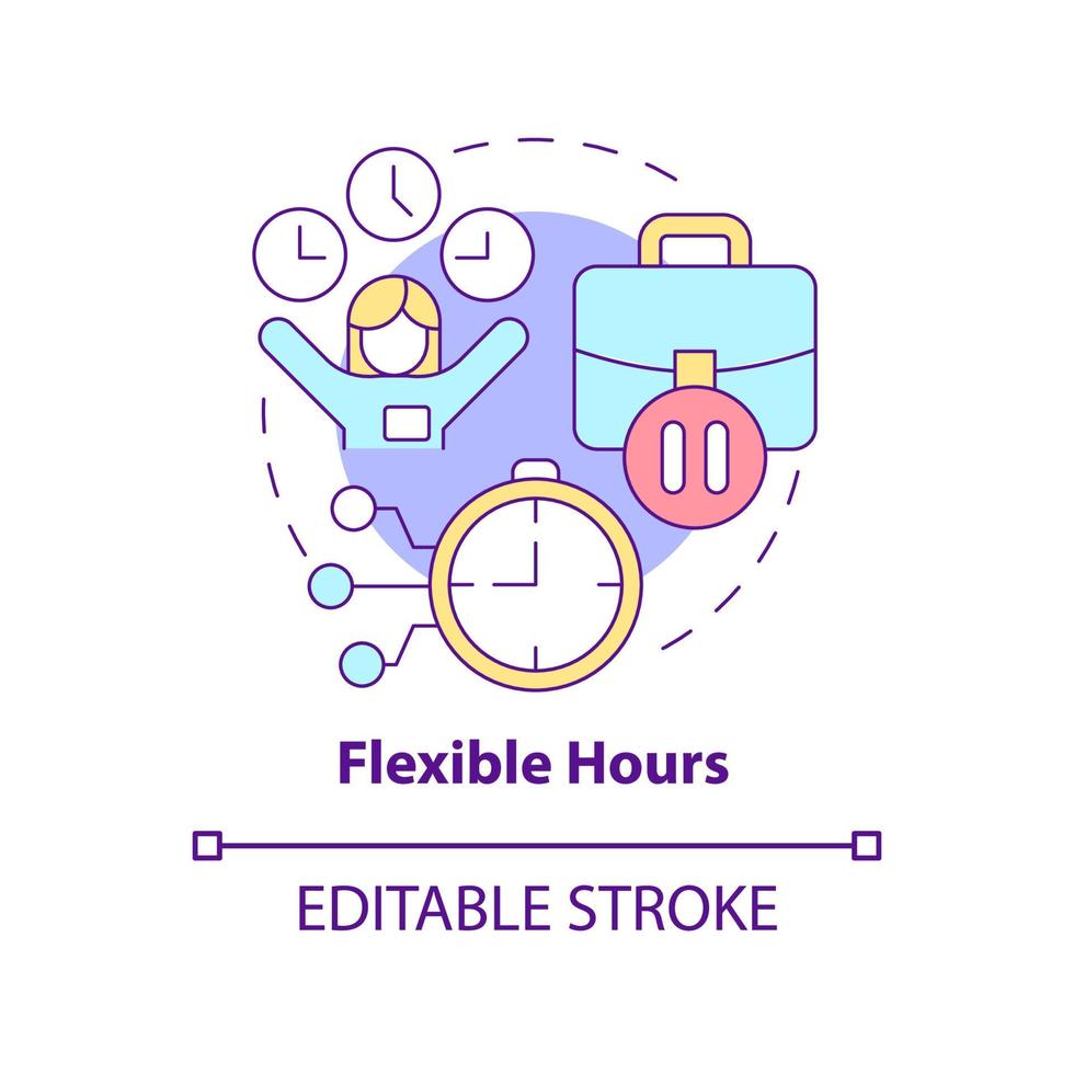 Flexible hours concept icon vector