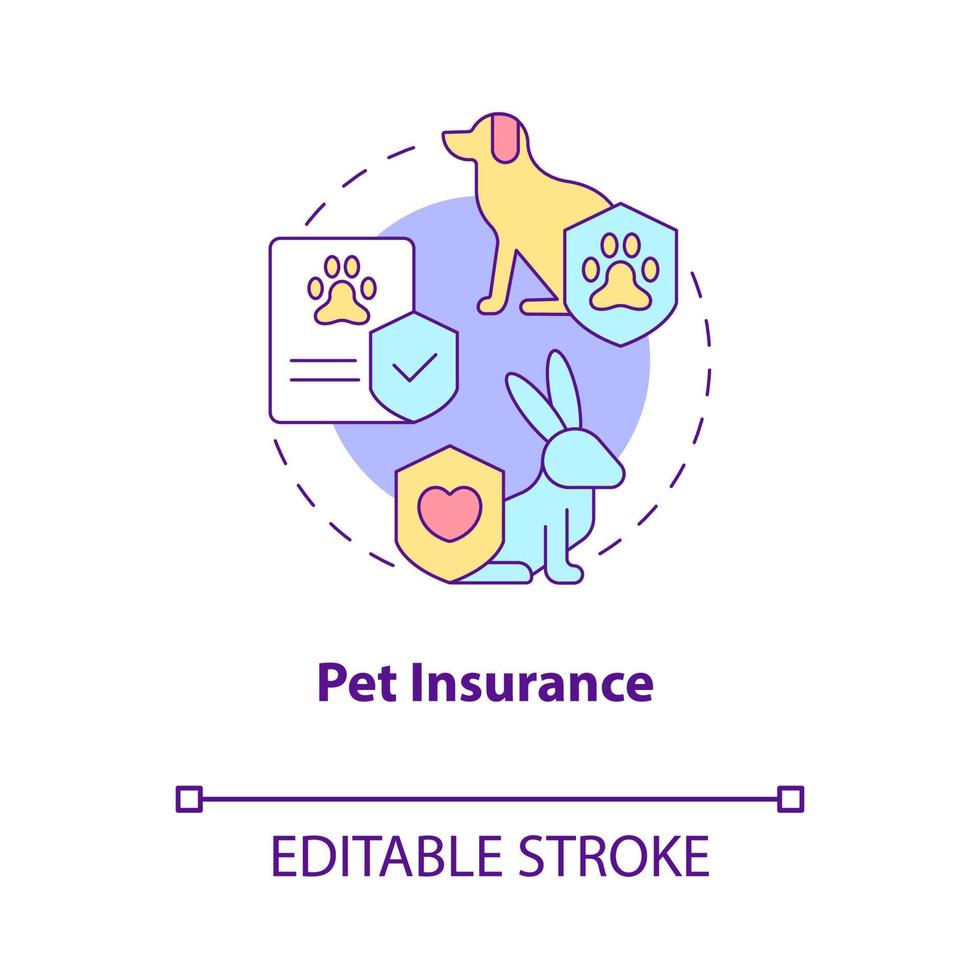 Pet insurance concept icon vector