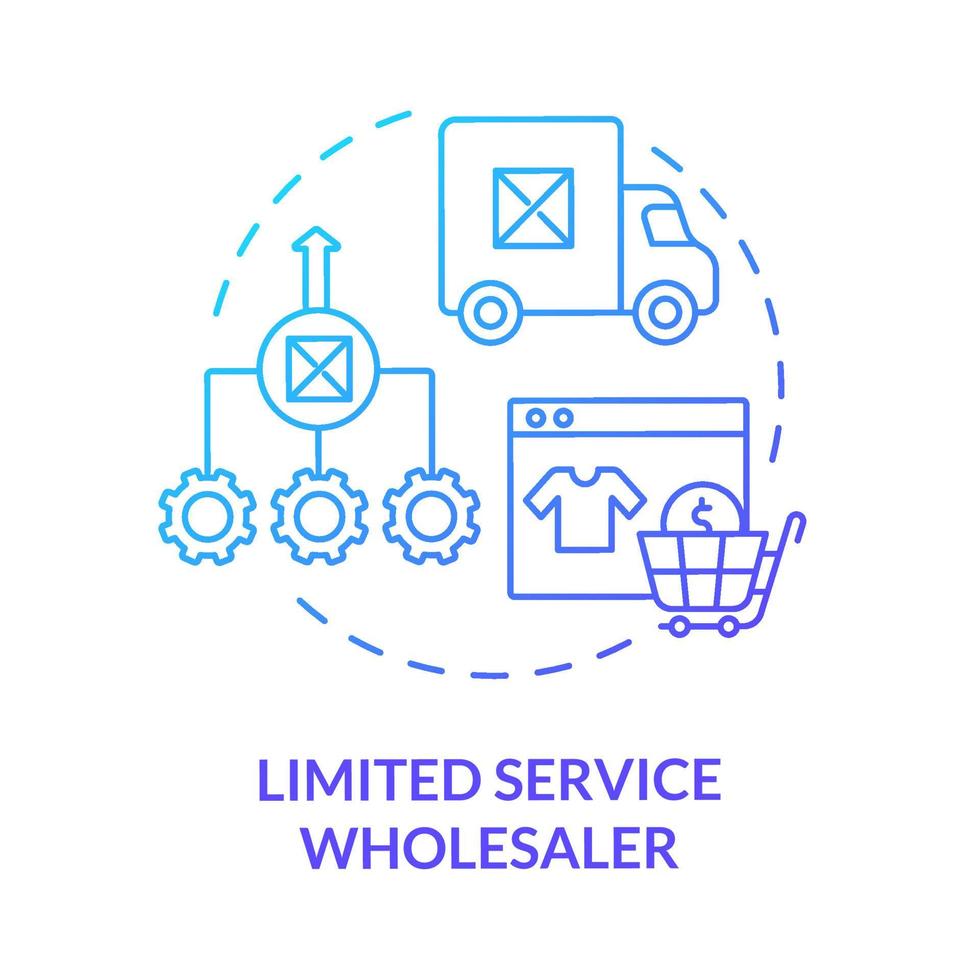 Limited service wholesaler blue gradient concept icon vector