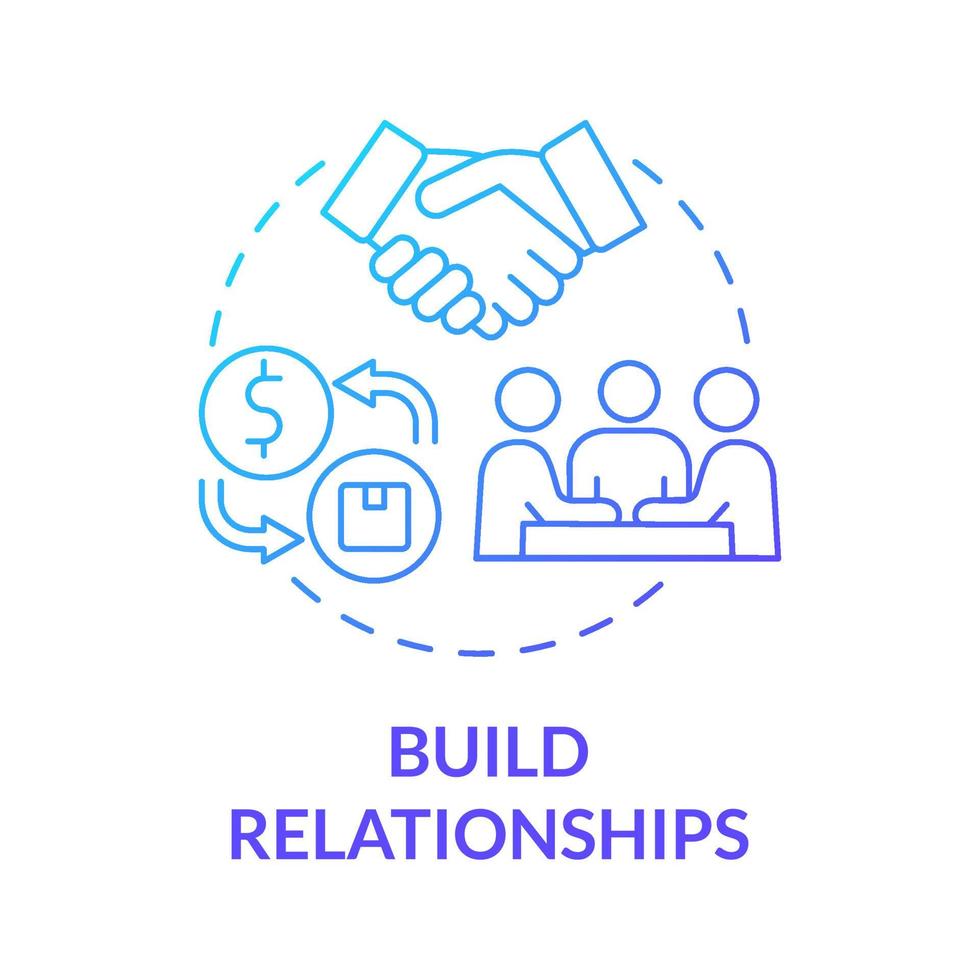 Build relationship blue gradient concept icon vector
