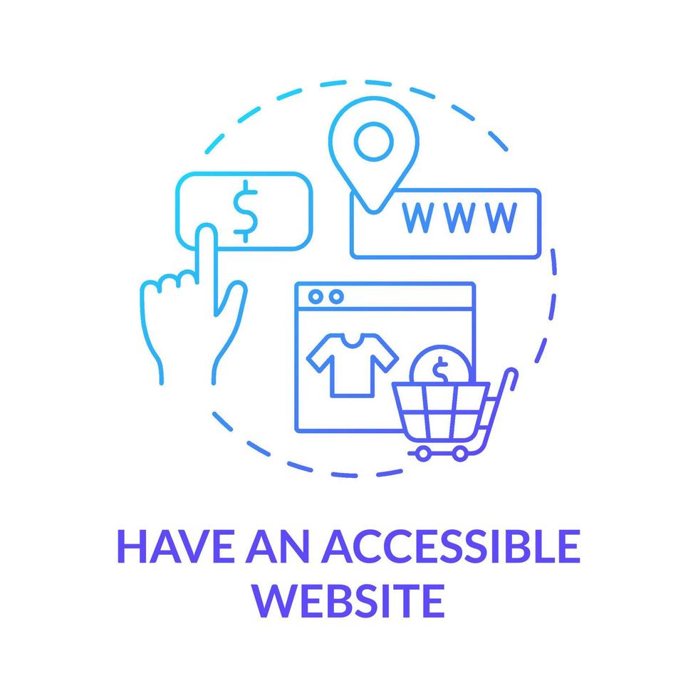 Have accessible website blue gradient concept icon vector