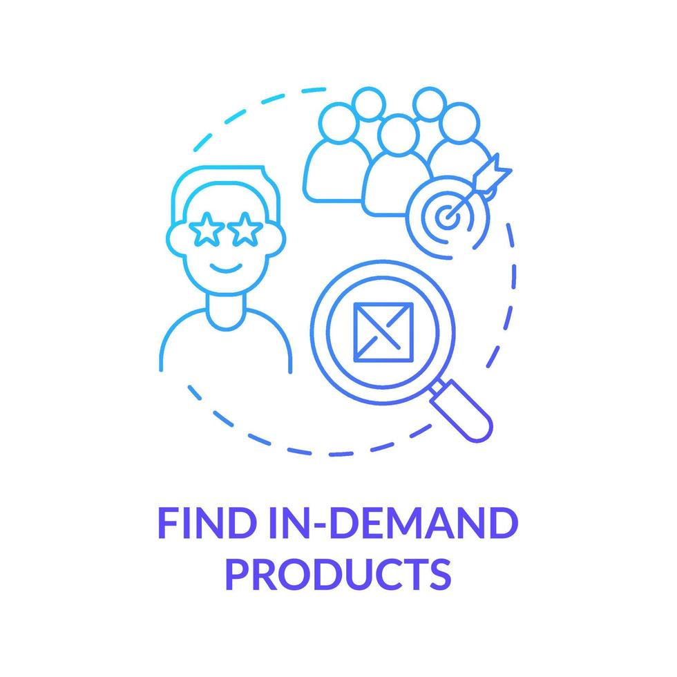 Find in-demand products blue gradient concept icon vector