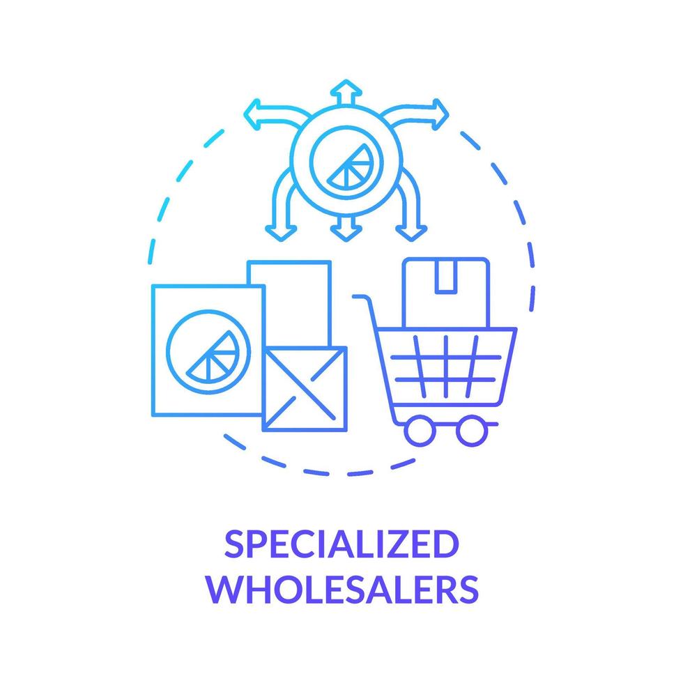 Specialized wholesaler blue gradient concept icon vector