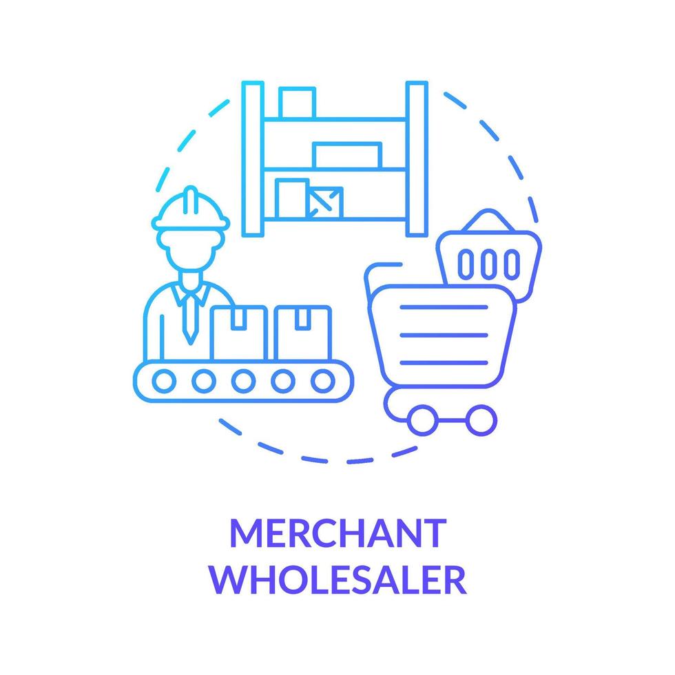 Merchant wholesaler blue gradient concept icon vector
