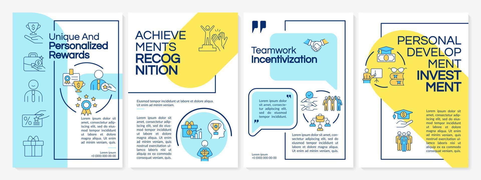 Employee recognition and rewarding brochure template vector
