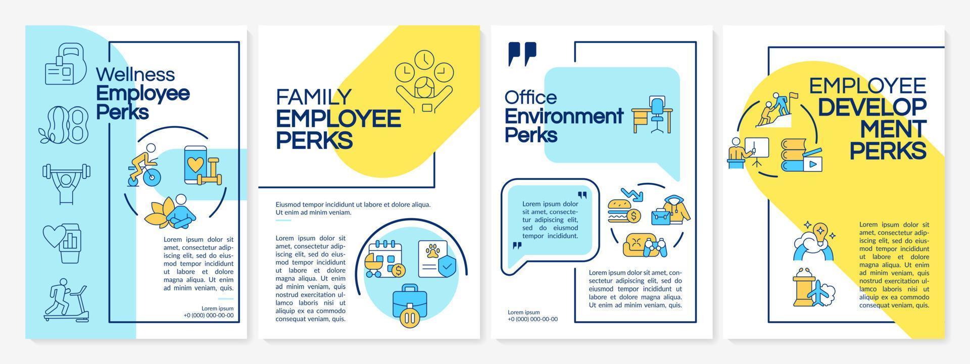 Employee non-wage offerings brochure template vector