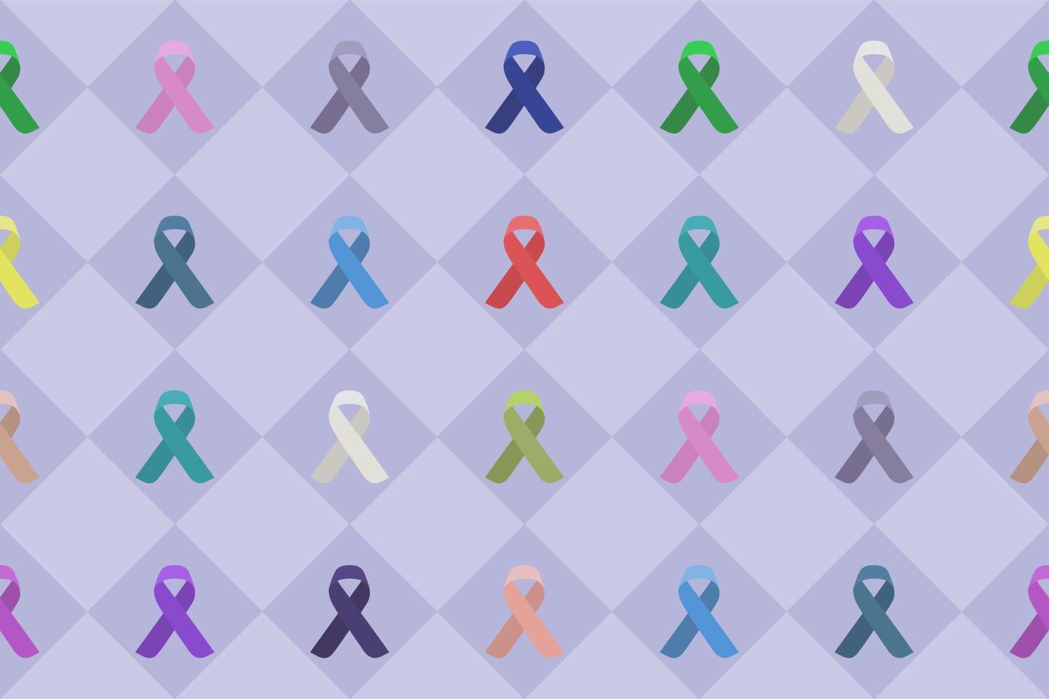 Various ribbons seamless background for World Cancer day vector