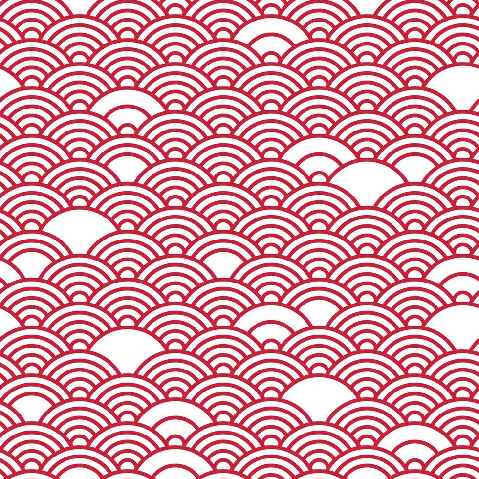 fondo de patrón sin costuras de onda japonesa con diferentes decoraciones de ondas abstractas aleatorias vector