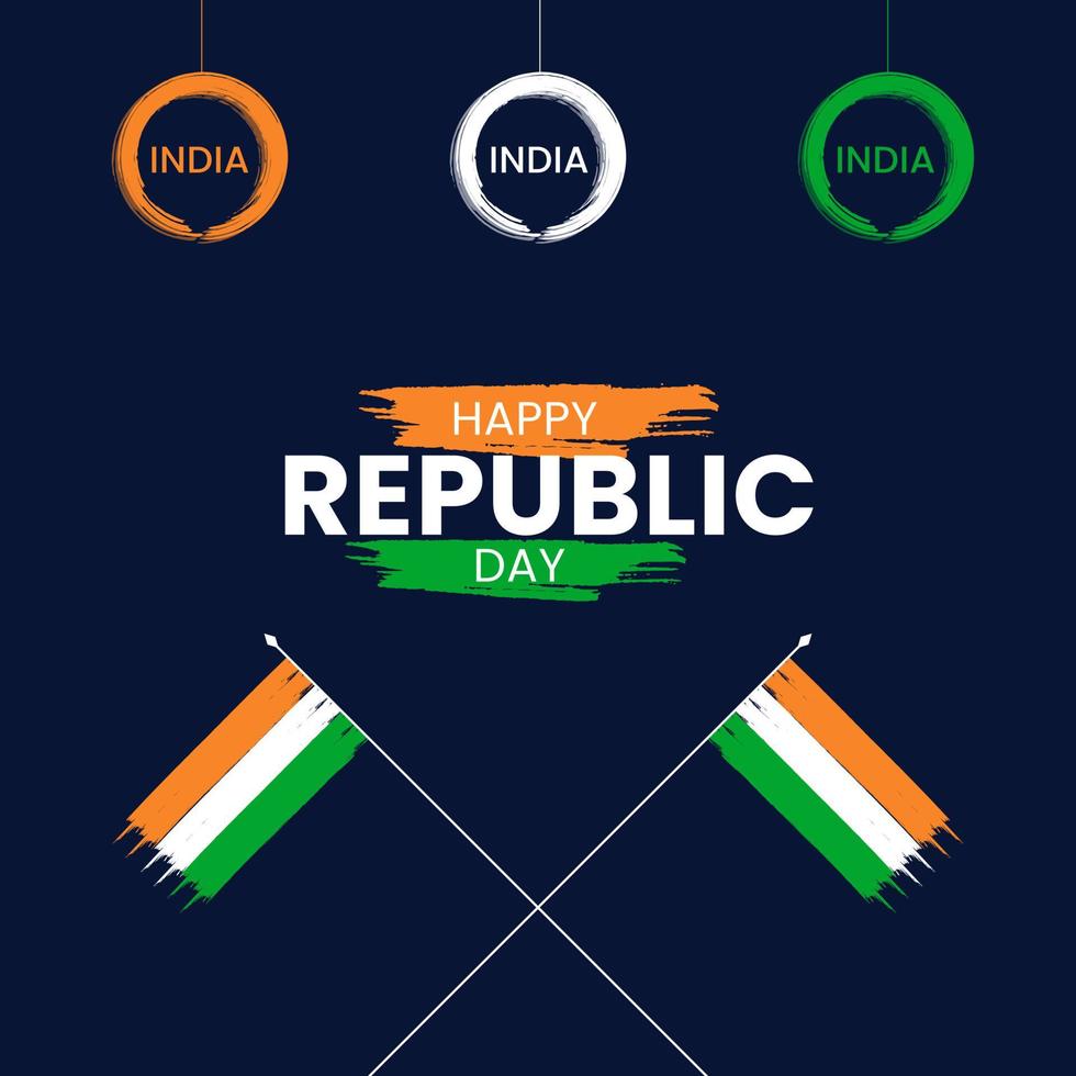 happy republic day 26 January social media post vector